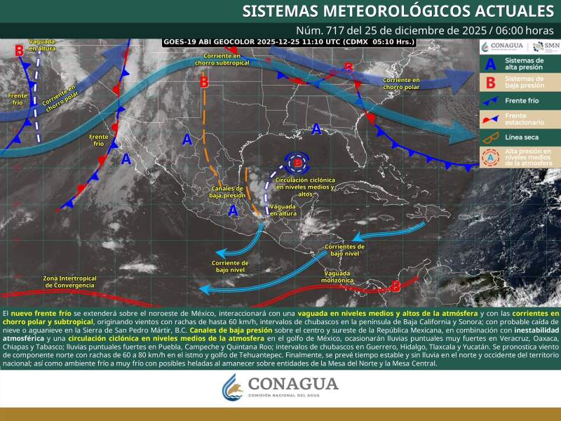 Este jueves persistirán lluvias y nieblas en Oaxaca