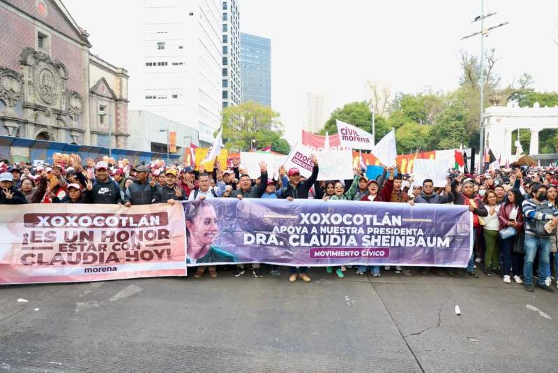 Movimiento cívico de Xoxocotlán participa en la conmemoración por los siete años de la Cuarta Transformación