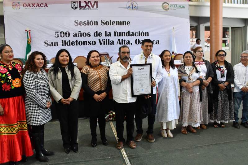 Congreso de Oaxaca realiza Sesión Solemne por conmemoración del 500 aniversario de la fundación del municipio de San Ildefonso Villa Alta