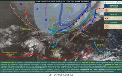 Pronostican lluvias, nieblas densas y ambiente fresco por frente frío número 28 en Oaxaca