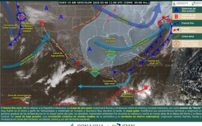 Frente frío número 33 mantendrá vientos intensos y temperaturas bajas en gran parte de Oaxaca.