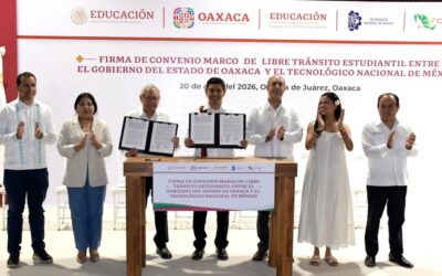 Firman Gobierno de Oaxaca y TecNM convenio para garantizar libre tránsito estudiantil