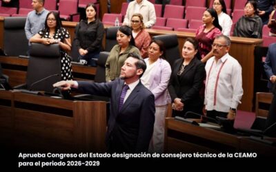 Aprueba Congreso del Estado designación de consejero técnico de la CEAMO para el periodo 2026-2029