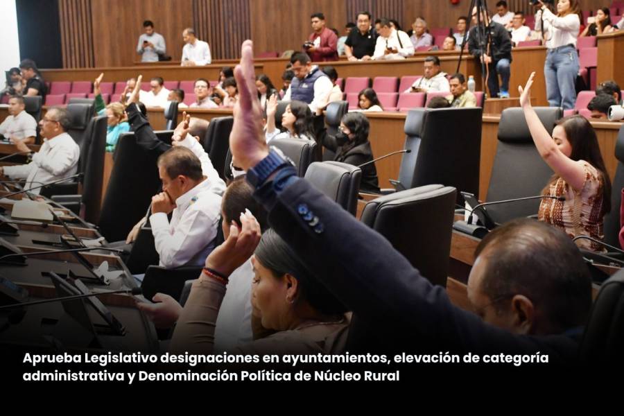 Aprueba Legislativo designaciones en ayuntamientos, elevación de categoría administrativa y Denominación Política de Núcleo Rural en localidades de la Costa y Mixteca