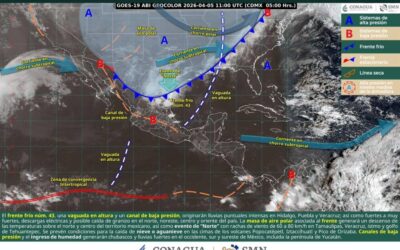 Ingreso de frente frío 43 generará lluvias y refrescamiento térmico