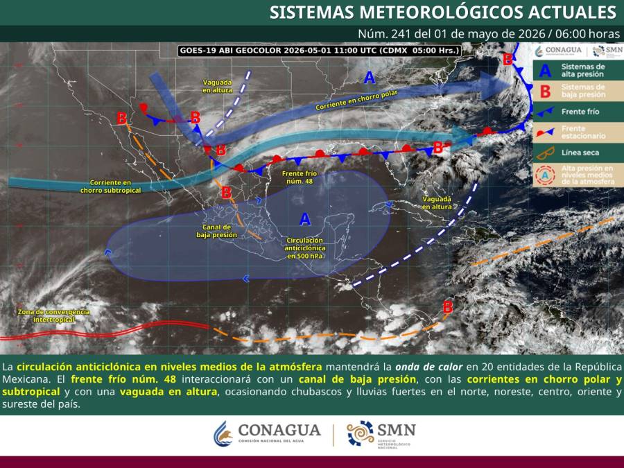 Frente frío 48 provocará cambio de tiempo y lluvias en Oaxaca
