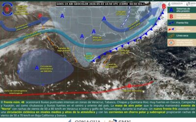 Frente frío 48 seguirá generando inestabilidad atmosférica en el estado