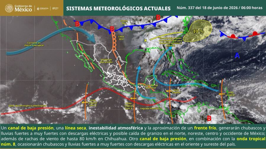 Onda tropical número 8 favorecerá lluvias y tormentas aisladas en Oaxaca