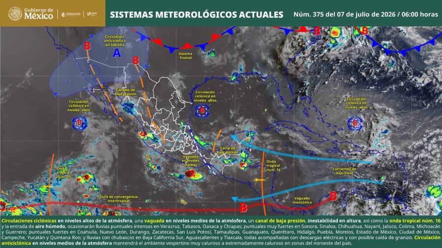 Lluvias, calor y mar de fondo prevalecerán en territorio oaxaqueño: Protección Civil
