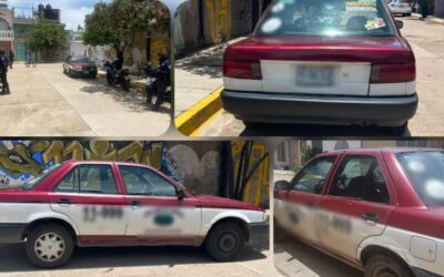 Recupera Policía Municipal de Oaxaca de Juárez vehículo con reporte de robo vigente